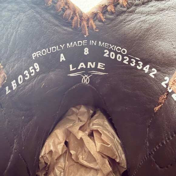 NEW Lane PLAIN JANE PJ Womens Cowboy Bootie 8 Brown Short Western Cowgirl Boots - Picture 9 of 11